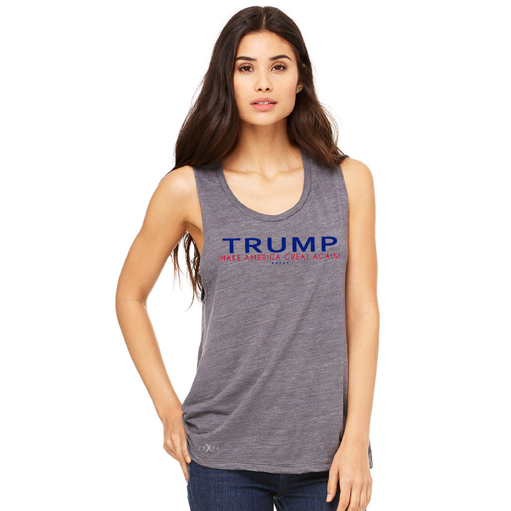 Donald Trump Make America Great Again Campaign Classic Navy Red Design Women's Muscle Tee Elections Sleeveless - Zexpa Apparel Halloween Christmas Shirts