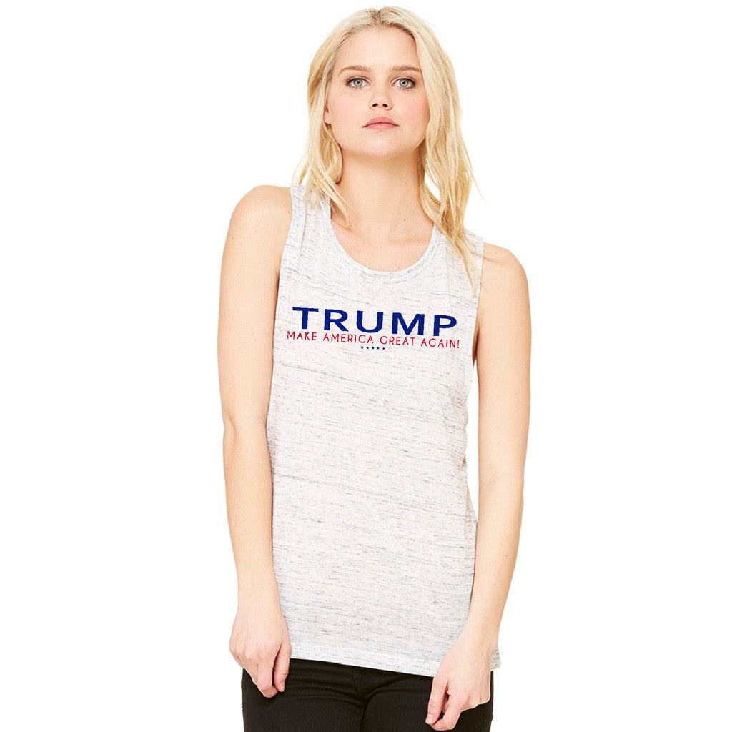 Donald Trump Make America Great Again Campaign Classic Navy Red Design Women's Muscle Tee Elections Sleeveless - Zexpa Apparel