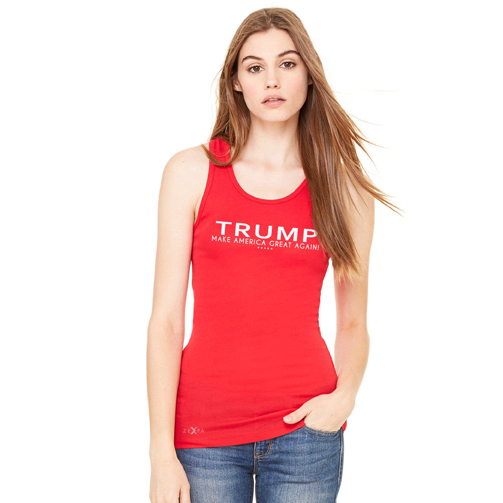 Donald Trump Make America Great Again Campaign Classic White Design Women's Racerback Elections Sleeveless - Zexpa Apparel Halloween Christmas Shirts