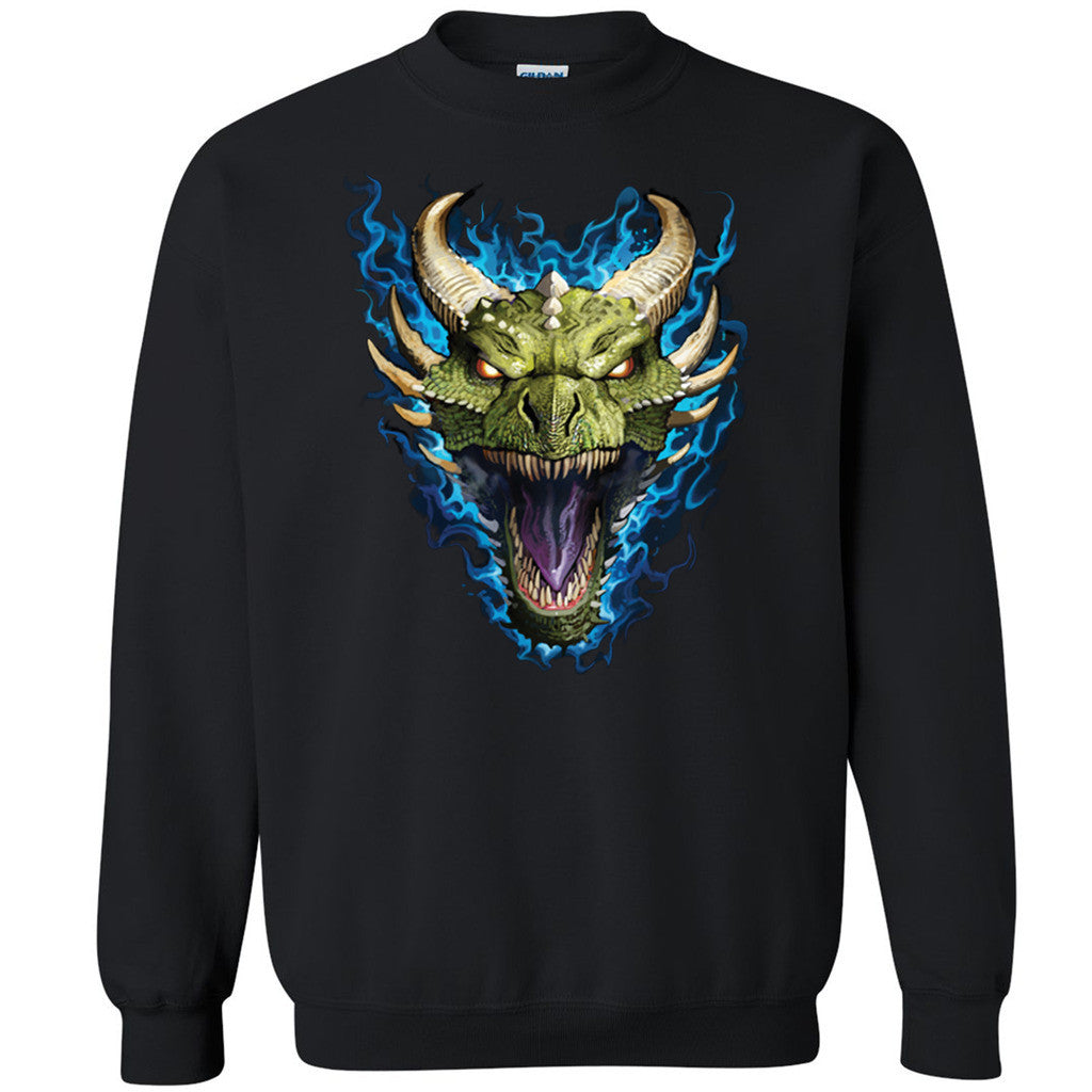 Roaring Dragon Face Unisex Crewneck Cool High Quality Graphic Sweatshirt - Zexpa Apparel