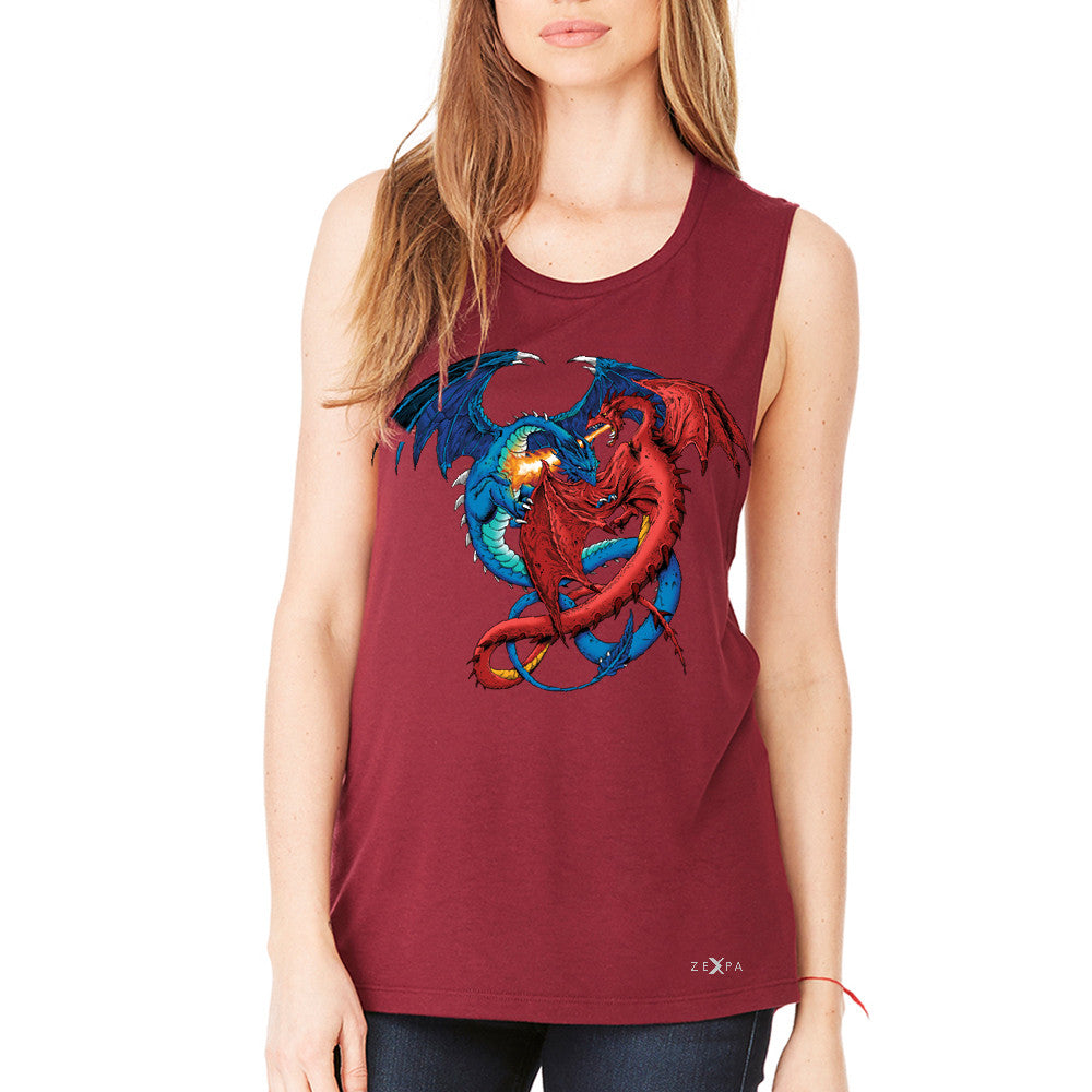Duel Dragon  Women's Muscle Tee Cool GOT Ball Thronies Tanks - Zexpa Apparel - 4