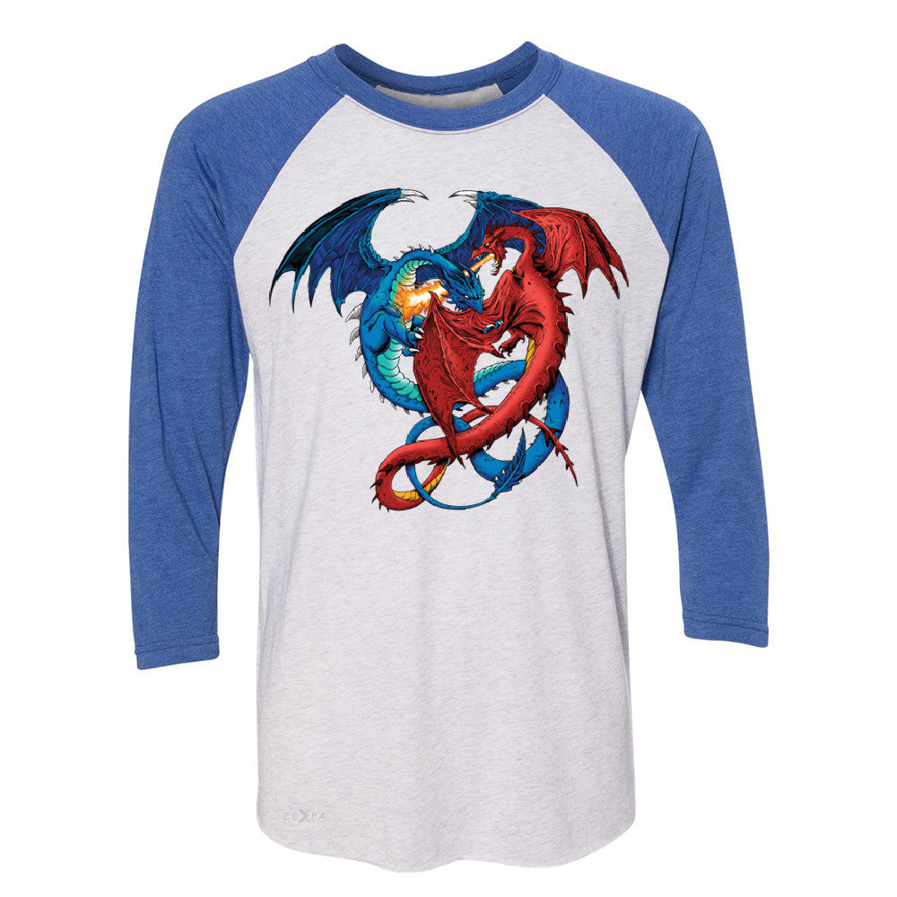 Duel Dragon  3/4 Sleevee Raglan Tee Cool GOT Ball Thronies Tee - Zexpa Apparel - 3