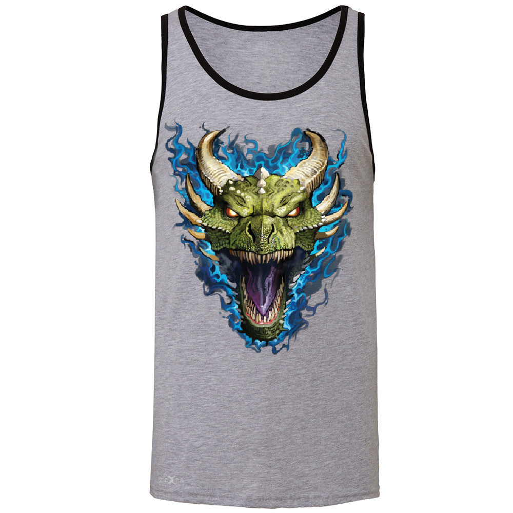 Angry Dragon Face Men's Jersey Tank Cool GOT Ball Thronies Sleeveless - Zexpa Apparel Halloween Christmas Shirts