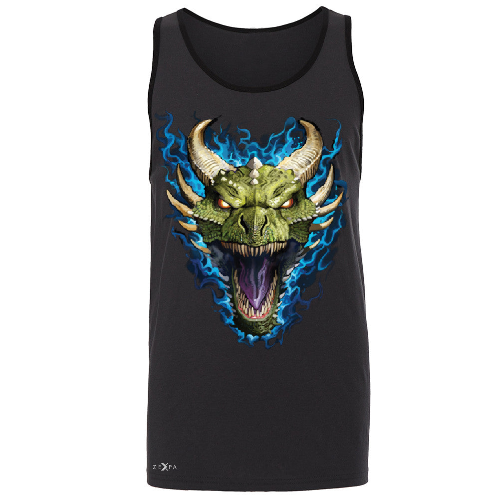 Angry Dragon Face Men's Jersey Tank Cool GOT Ball Thronies Sleeveless - Zexpa Apparel Halloween Christmas Shirts