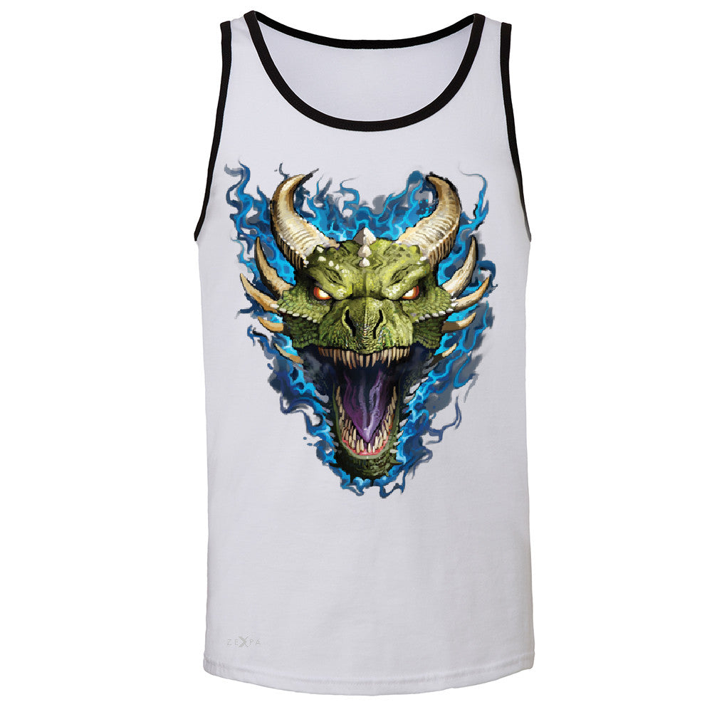 Angry Dragon Face Men's Jersey Tank Cool GOT Ball Thronies Sleeveless - Zexpa Apparel Halloween Christmas Shirts