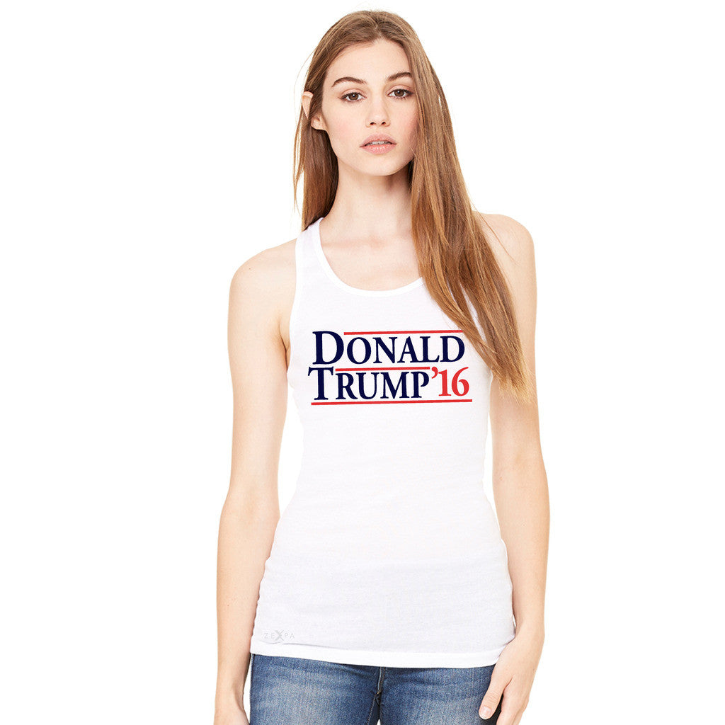 Donald Trump Campaign Reagan Bush Design Women's Racerback Elections Sleeveless - Zexpa Apparel - 1