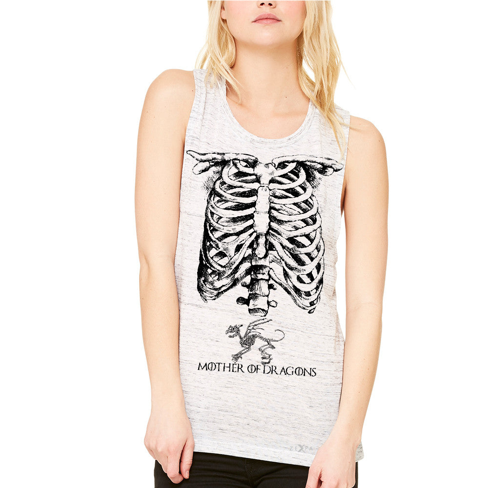 Zexpa Apparelâ„¢ Mother Of Dragons X-Ray Rib Cage Women's Muscle Tee Pregnant Halloween Costume Got Throny Tanks - Zexpa Apparel Halloween Christmas Shirts