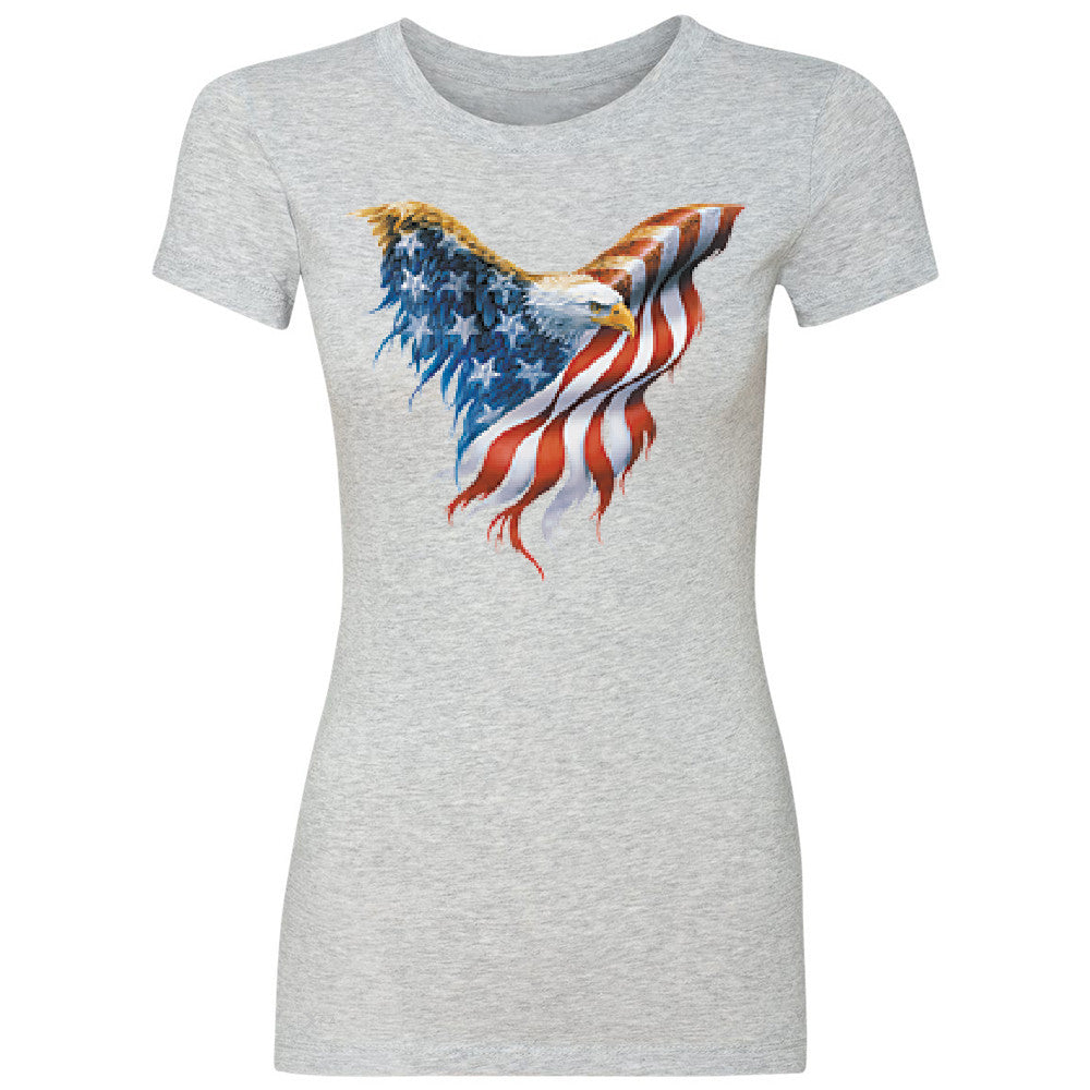 American Flag Bald Eagle Women's T-shirt USA Flag 4th of July Tee - Zexpa Apparel Halloween Christmas Shirts