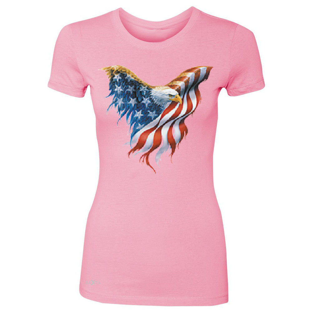 American Flag Bald Eagle Women's T-shirt USA Flag 4th of July Tee - Zexpa Apparel Halloween Christmas Shirts