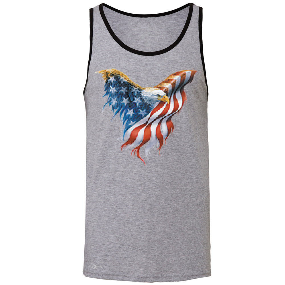 American Flag Bald Eagle Men's Jersey Tank USA Flag 4th of July Sleeveless - Zexpa Apparel Halloween Christmas Shirts
