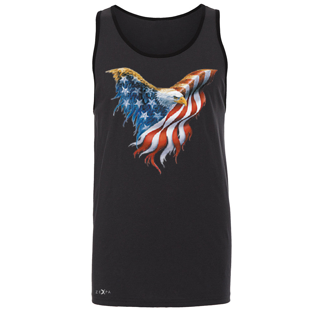 American Flag Bald Eagle Men's Jersey Tank USA Flag 4th of July Sleeveless - Zexpa Apparel Halloween Christmas Shirts