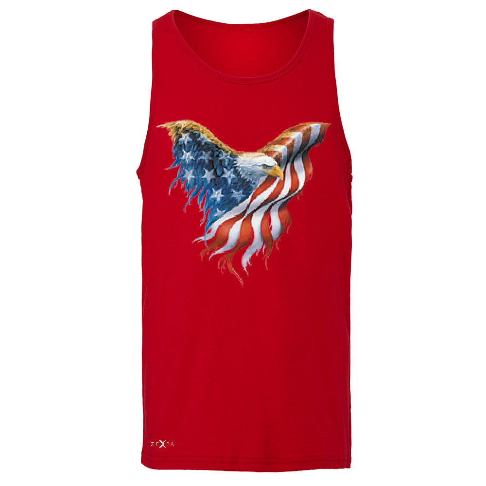 American Flag Bald Eagle Men's Jersey Tank USA Flag 4th of July Sleeveless - Zexpa Apparel Halloween Christmas Shirts