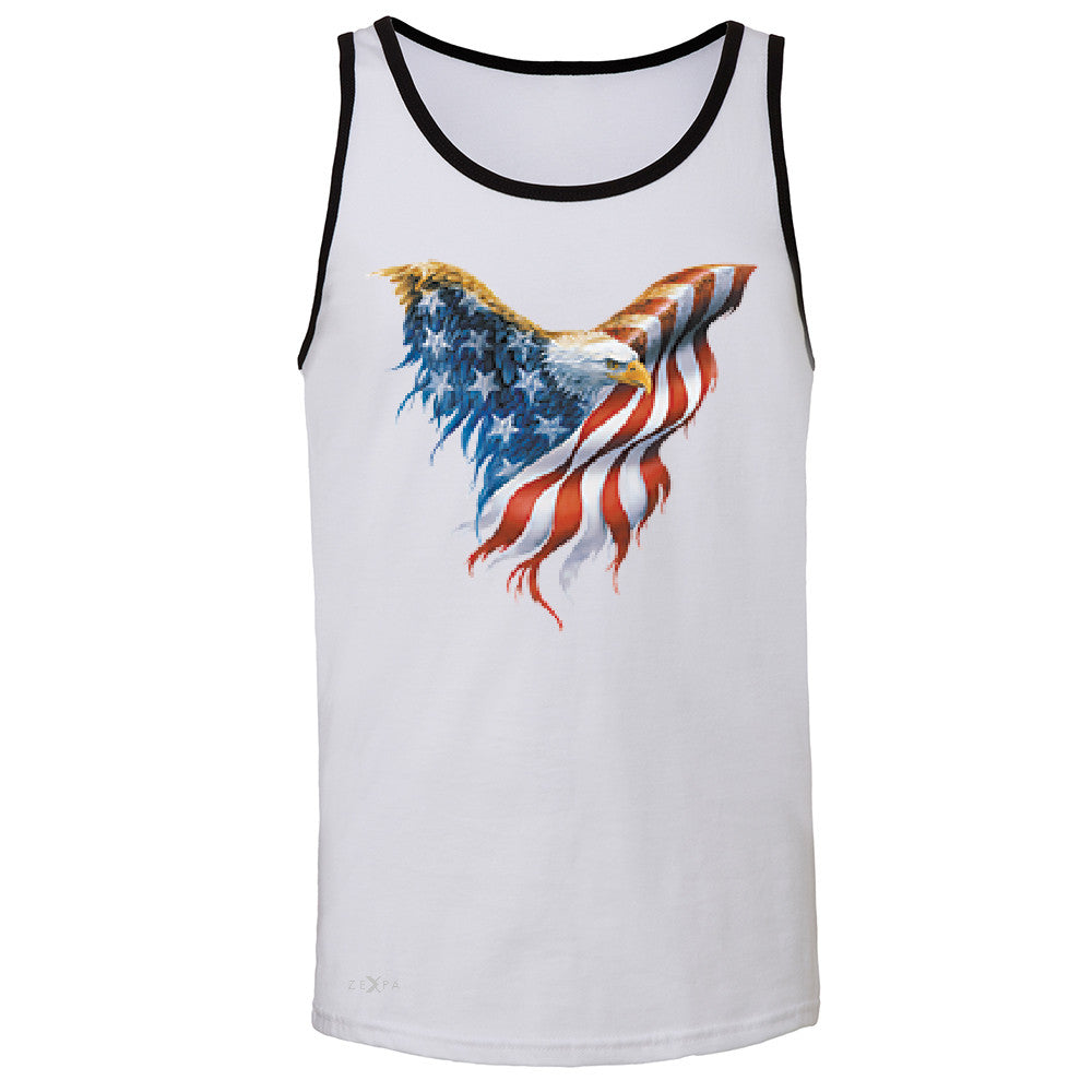 American Flag Bald Eagle Men's Jersey Tank USA Flag 4th of July Sleeveless - Zexpa Apparel Halloween Christmas Shirts