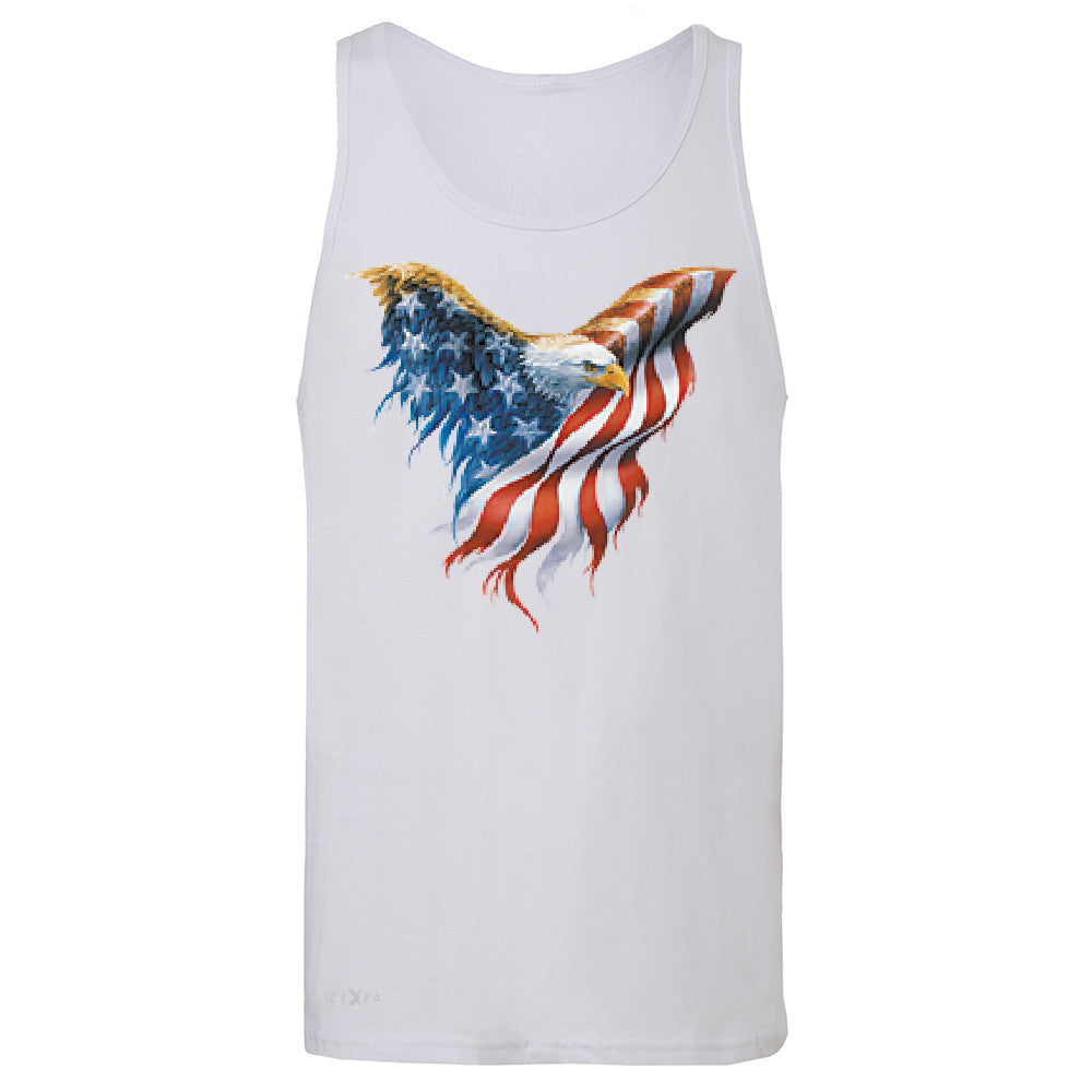 American Flag Bald Eagle Men's Jersey Tank USA Flag 4th of July Sleeveless - Zexpa Apparel Halloween Christmas Shirts