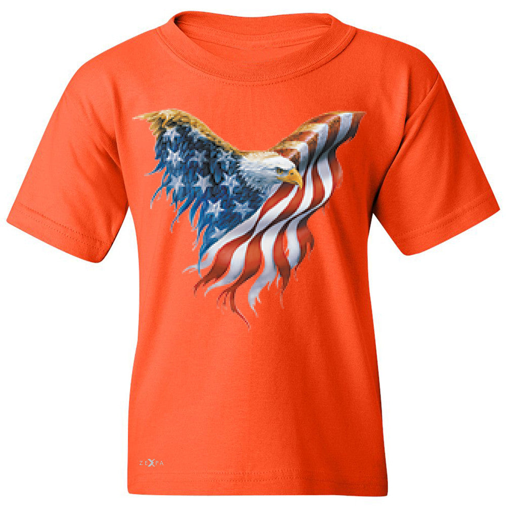American Flag Bald Eagle Youth T-shirt USA Flag 4th of July Tee - Zexpa Apparel Halloween Christmas Shirts