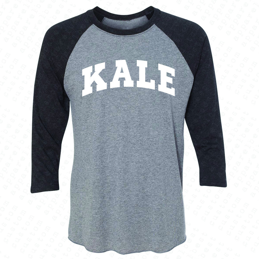 Kale WN University Gift for Vegetarian 3/4 Sleevee Raglan Tee Vegan Fun Tee - Zexpa Apparel - 1
