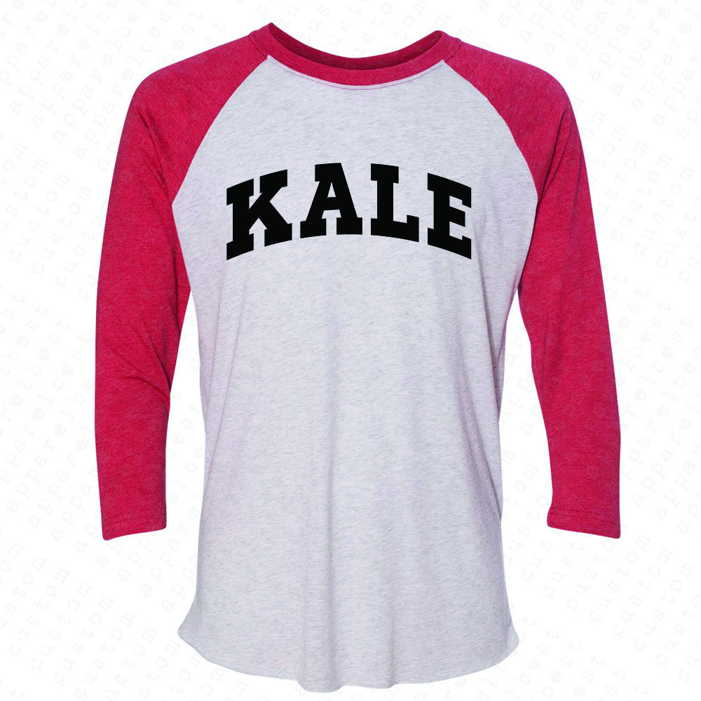 Kale WN University Gift for Vegetarian 3/4 Sleevee Raglan Tee Vegan Fun Tee - Zexpa Apparel - 2