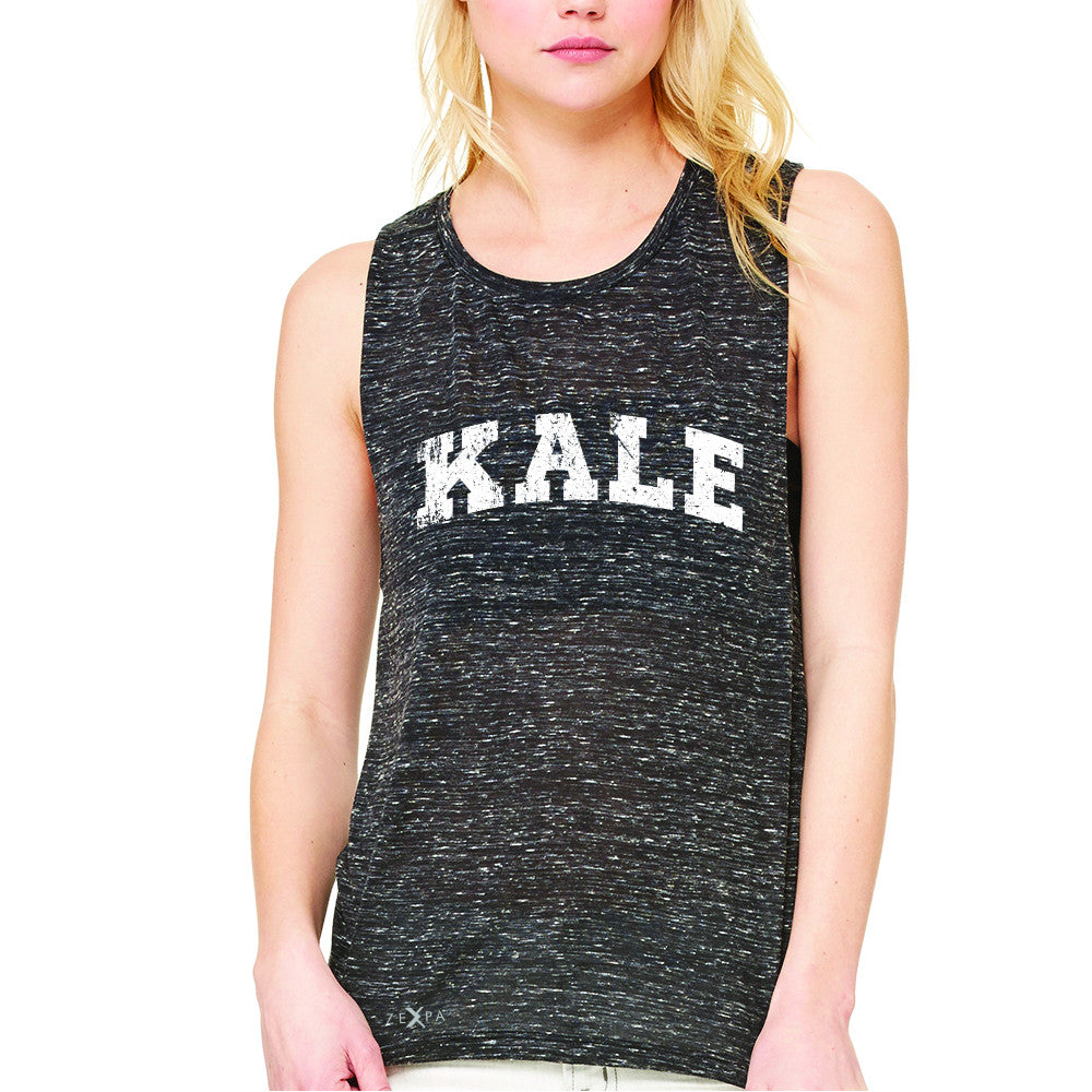 Kale W University Gift for Vegetarian Women's Muscle Tee Vegan Fun Sleeveless - Zexpa Apparel - 3