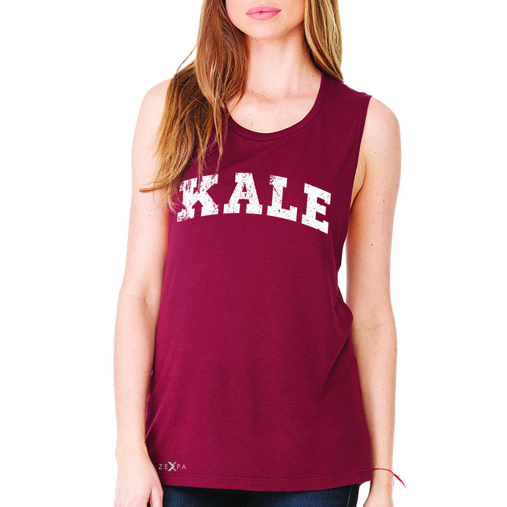 Kale W University Gift for Vegetarian Women's Muscle Tee Vegan Fun Sleeveless - Zexpa Apparel - 4
