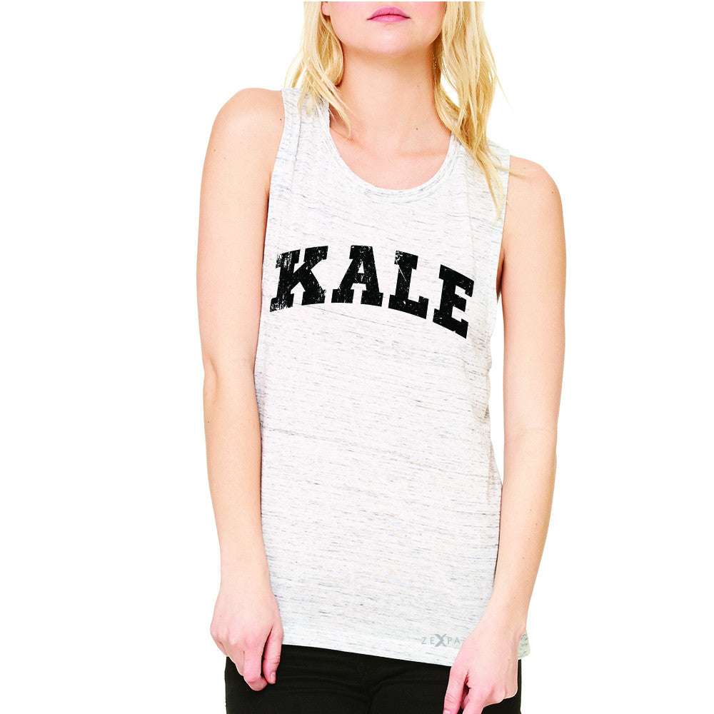 Kale W University Gift for Vegetarian Women's Muscle Tee Vegan Fun Sleeveless - Zexpa Apparel