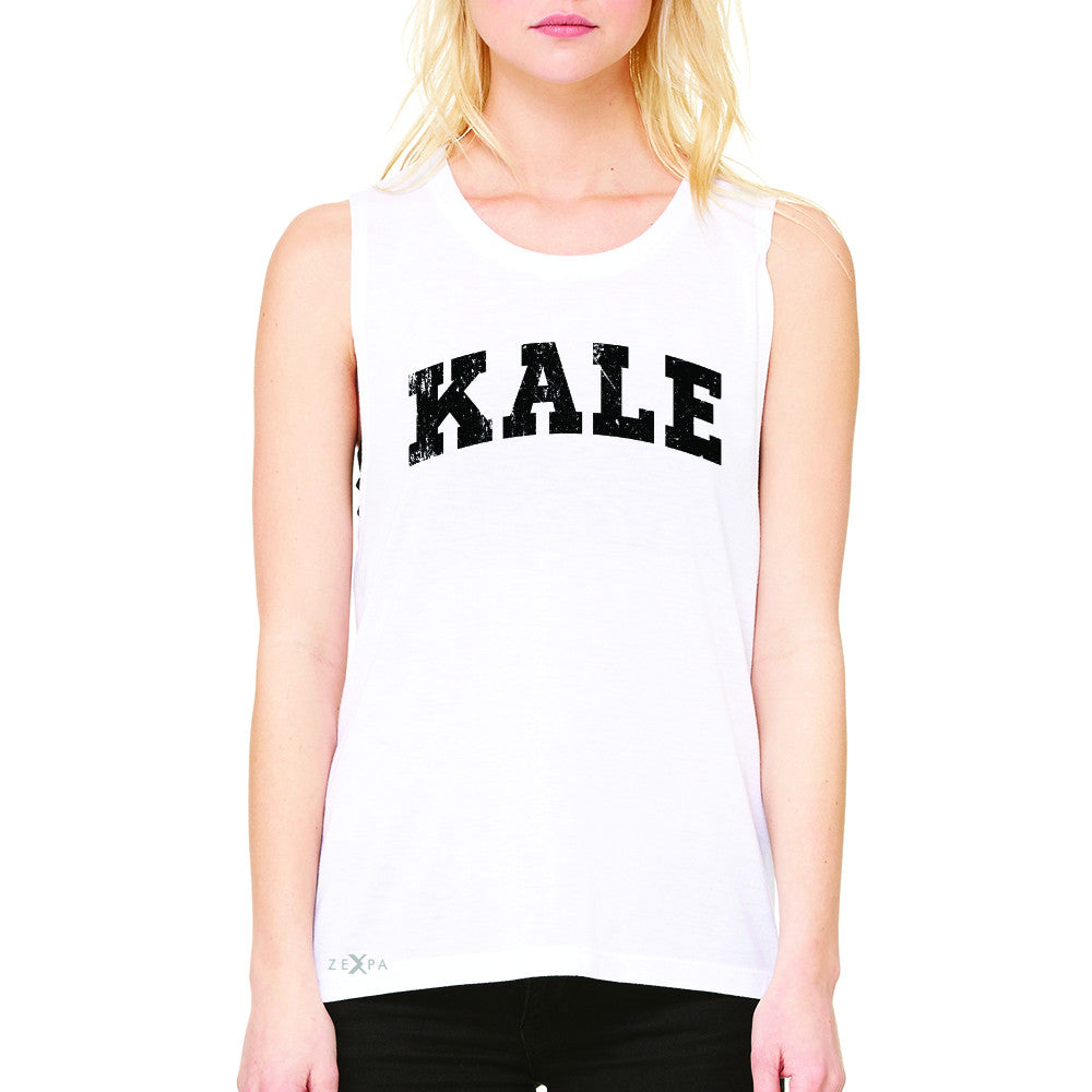 Kale W University Gift for Vegetarian Women's Muscle Tee Vegan Fun Sleeveless - Zexpa Apparel - 6