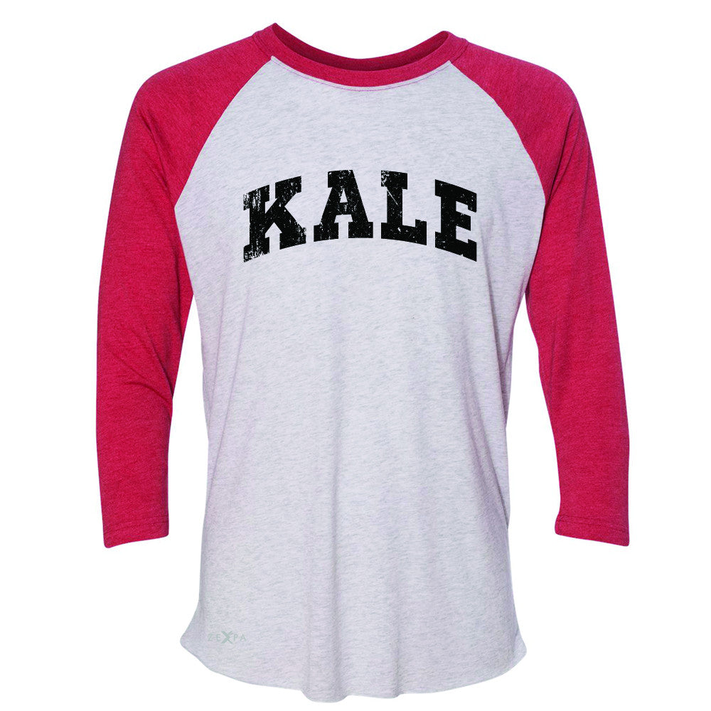 Kale W University Gift for Vegetarian 3/4 Sleevee Raglan Tee Vegan Fun Tee - Zexpa Apparel - 2