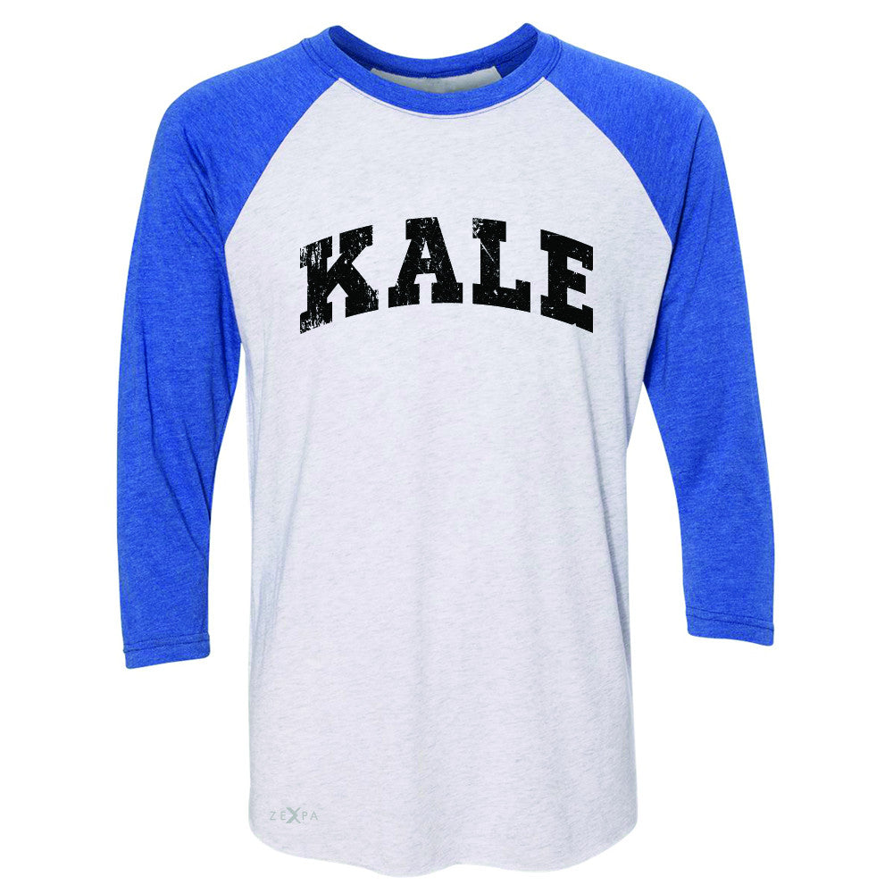 Kale W University Gift for Vegetarian 3/4 Sleevee Raglan Tee Vegan Fun Tee - Zexpa Apparel - 3