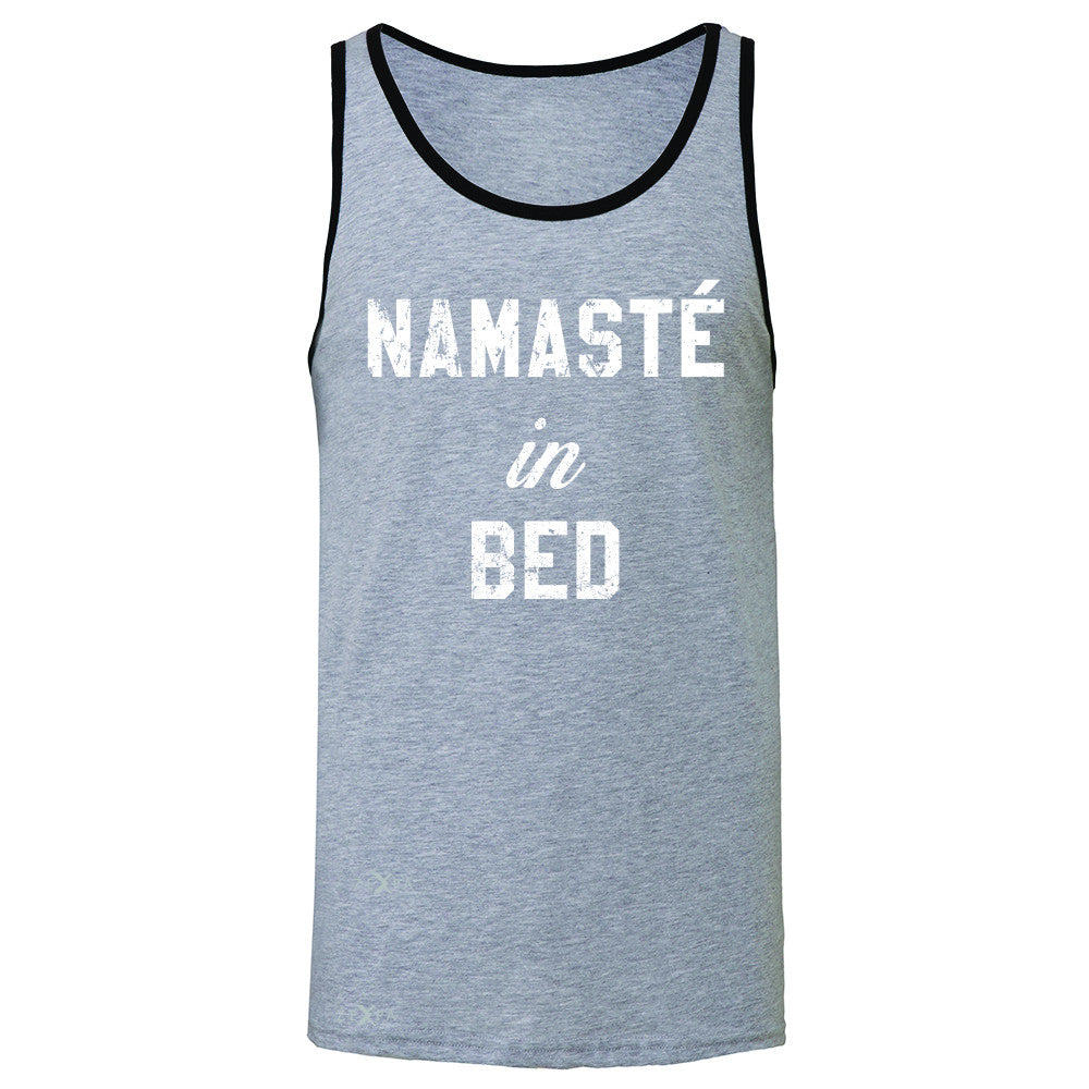 Zexpa Apparel™ Namaste in Bed Namastay Cool W Font  Men's Jersey Tank Yoga Funny Sleeveless - Zexpa Apparel Halloween Christmas Shirts