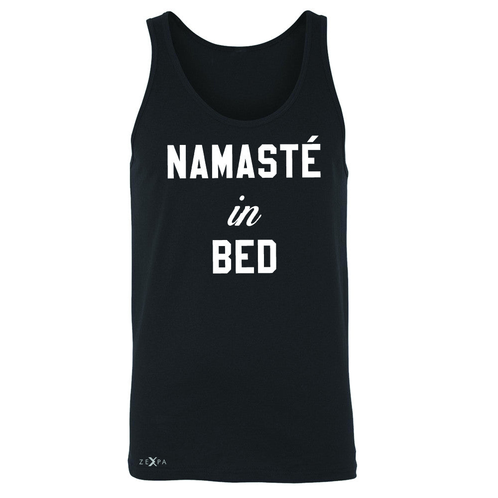 Zexpa Apparel™ Namaste in Bed Namastay Cool WD Font  Men's Jersey Tank Yoga Funny Sleeveless - Zexpa Apparel Halloween Christmas Shirts