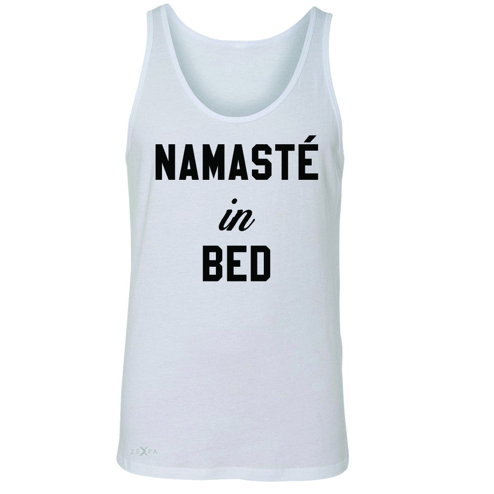 Zexpa Apparel™ Namaste in Bed Namastay Cool WD Font  Men's Jersey Tank Yoga Funny Sleeveless - Zexpa Apparel Halloween Christmas Shirts