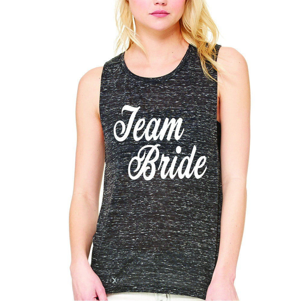 Team Bride - Friends and Family of Bride Women's Muscle Tee Wedding Sleeveless - Zexpa Apparel - 3