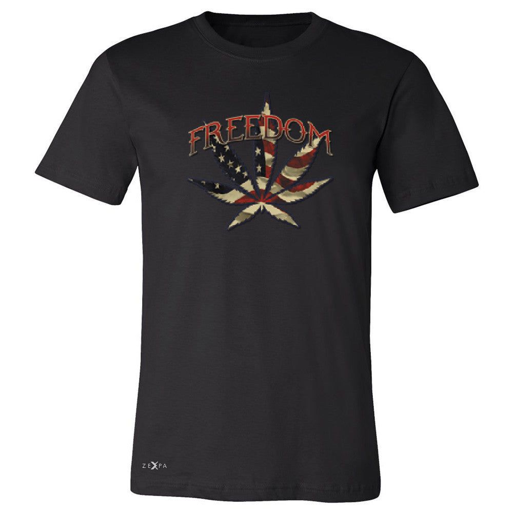 Freedom Weed Legalize It Men's T-shirt Old America Flag Pattern Tee - Zexpa Apparel - 1