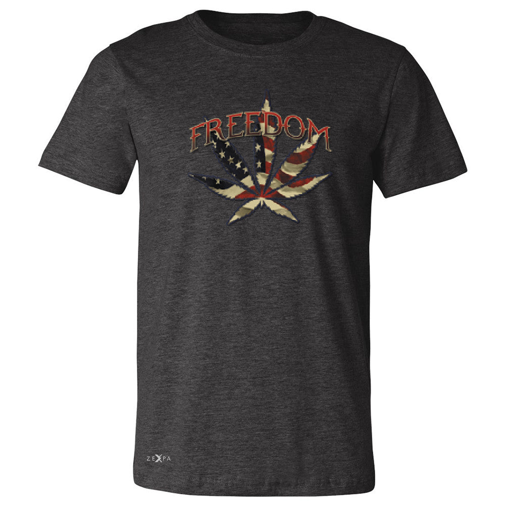 Freedom Weed Legalize It Men's T-shirt Old America Flag Pattern Tee - Zexpa Apparel - 2