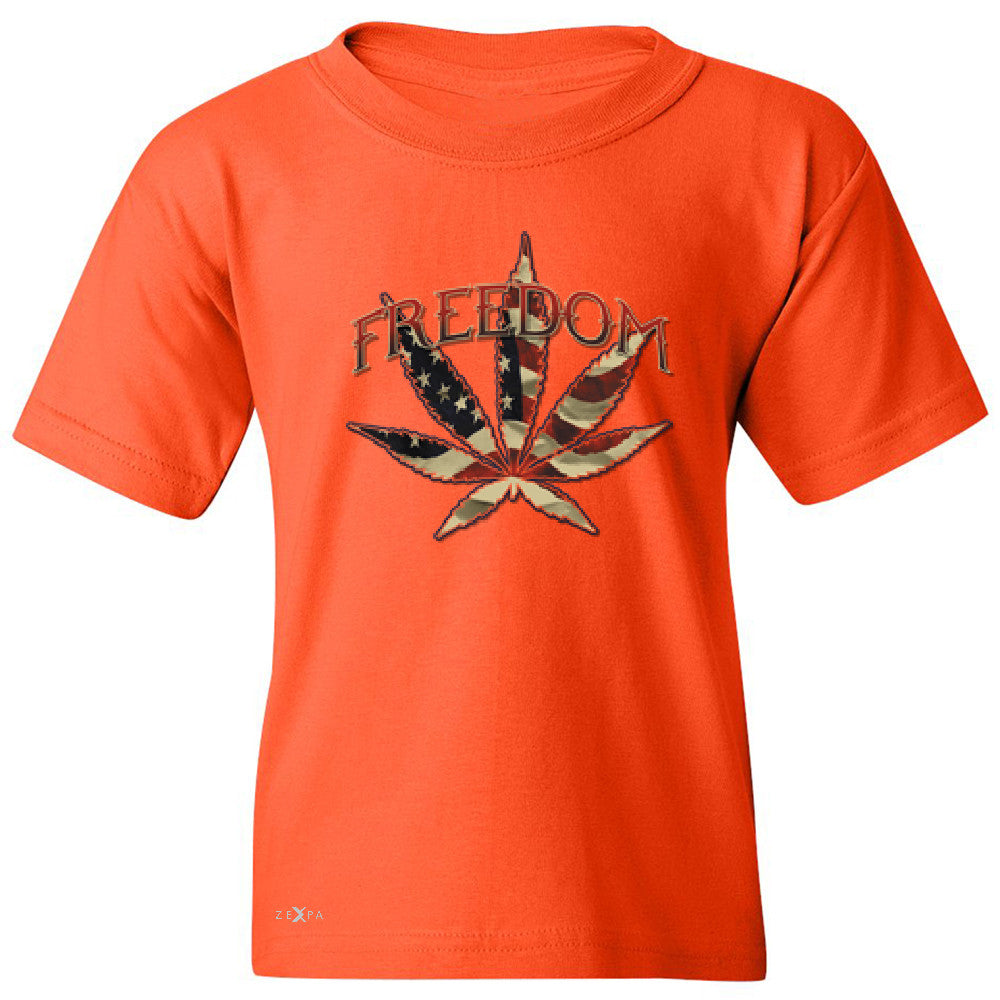 Freedom Weed Legalize It Youth T-shirt Old America Flag Pattern Tee - Zexpa Apparel - 2