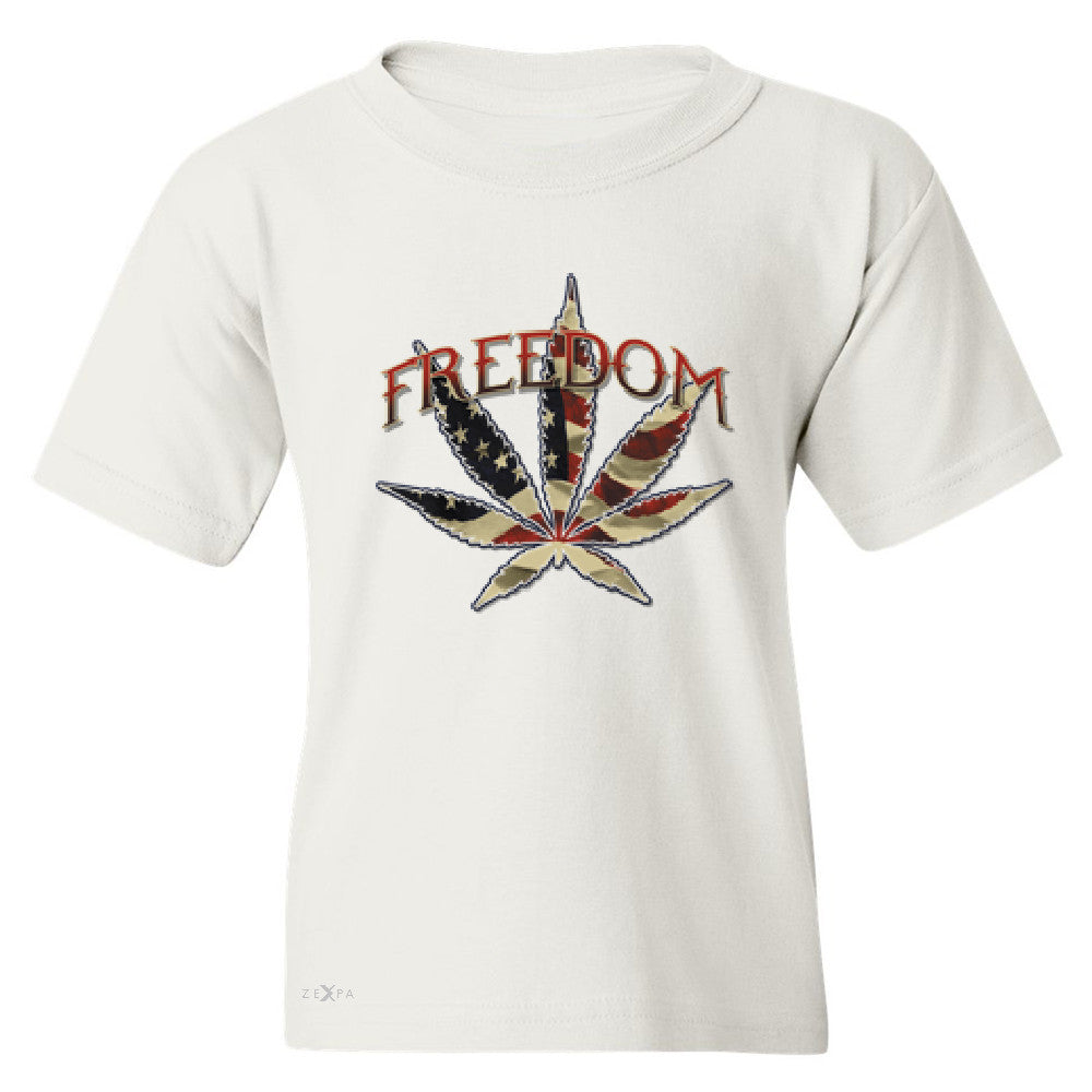 Freedom Weed Legalize It Youth T-shirt Old America Flag Pattern Tee - Zexpa Apparel - 5