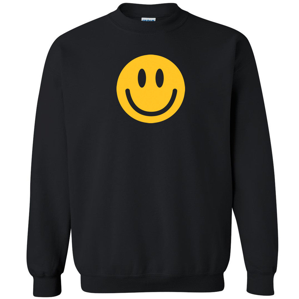 Happy Smiley Face Unisex Crewneck Funny Cool Graphic Print Sweatshirt - Zexpa Apparel