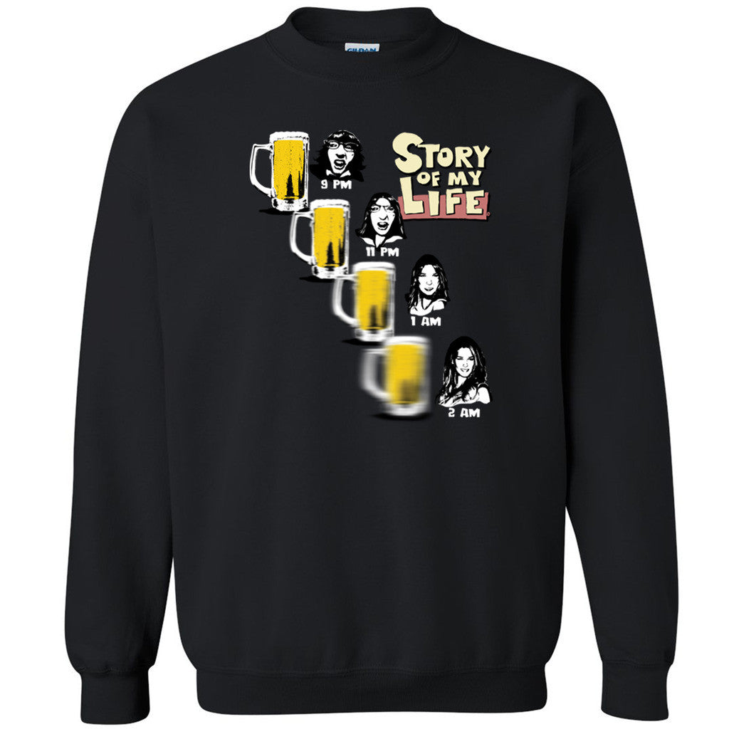 Story of My Life Unisex Crewneck Funny Party Drinking Beer fun Sweatshirt - Zexpa Apparel