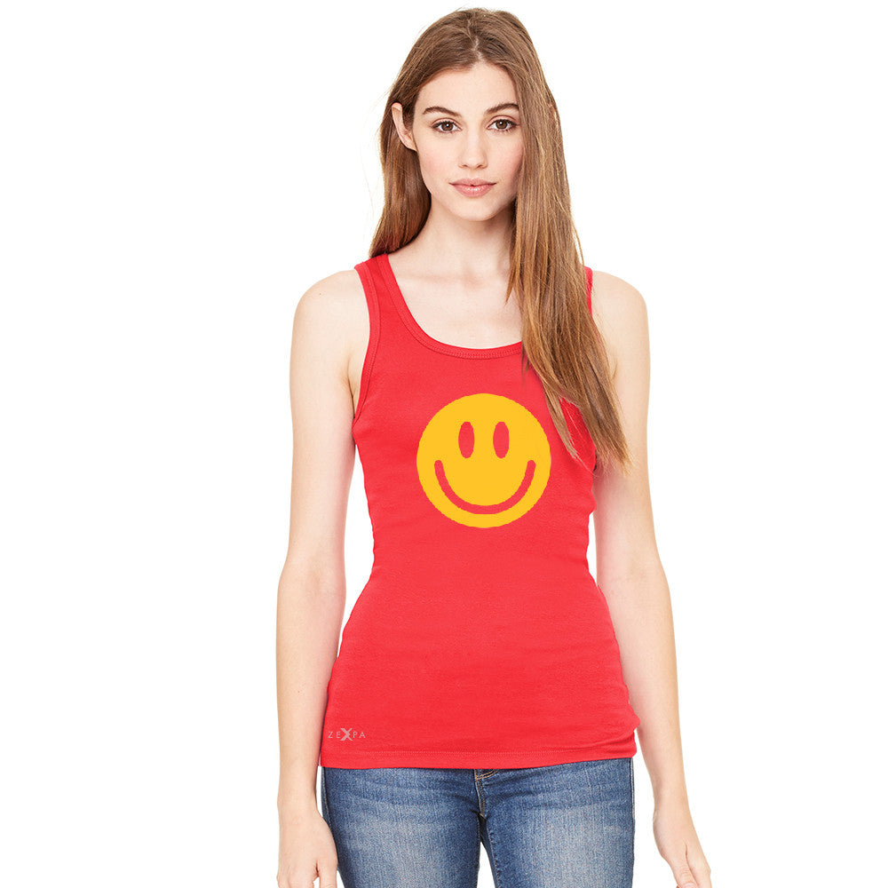 Funny Smiley Face Super Emoji Women's Tank Top Funny Sleeveless - zexpaapparel - 4