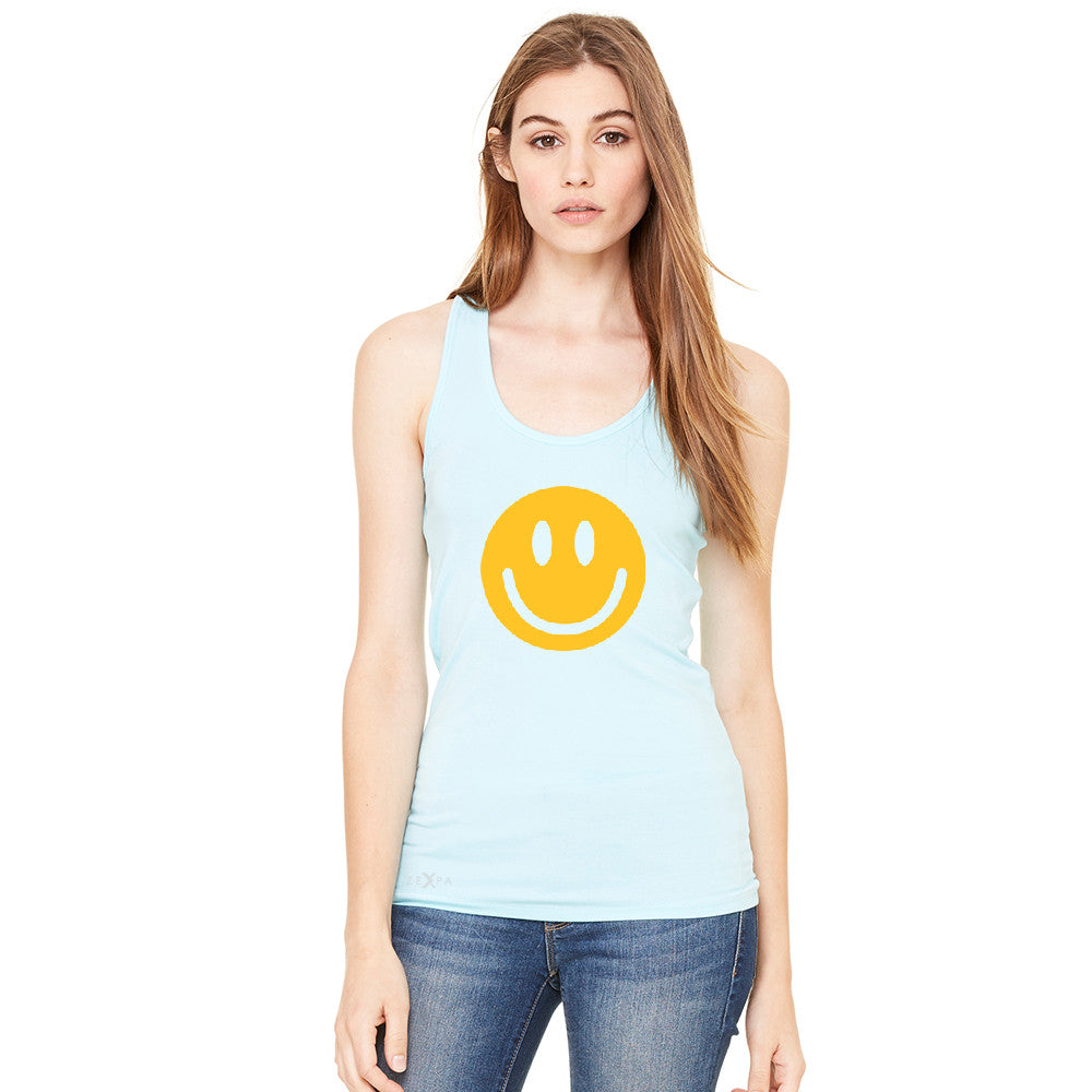 Funny Smiley Face Super Emoji Women's Racerback Funny Sleeveless - Zexpa Apparel