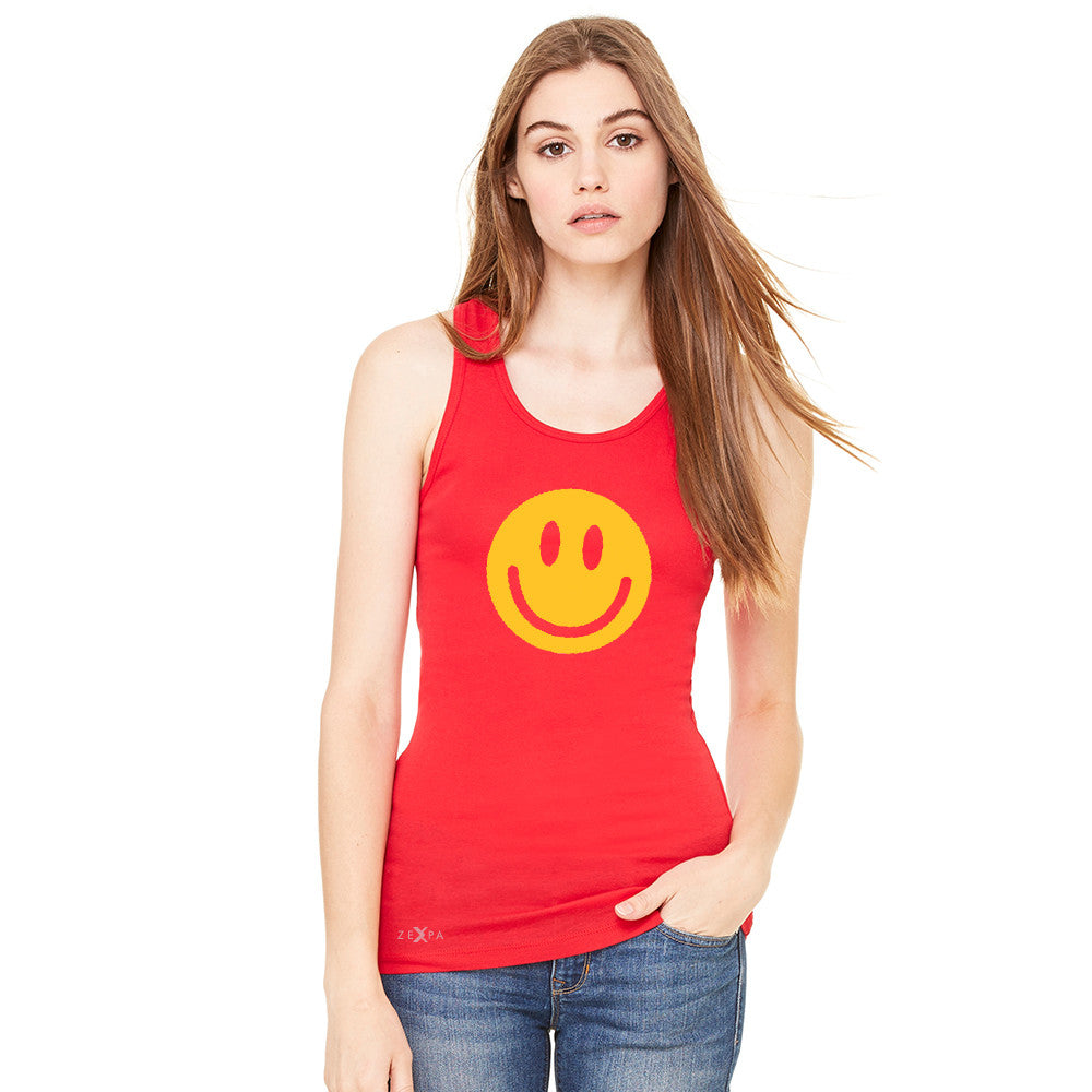 Funny Smiley Face Super Emoji Women's Racerback Funny Sleeveless - zexpaapparel - 4