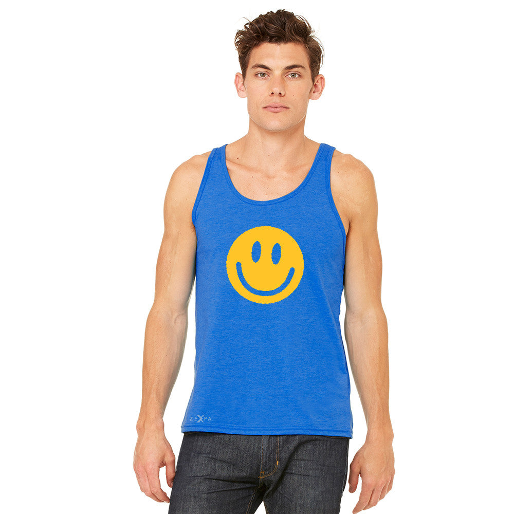 Funny Smiley Face Super Emoji Men's Jersey Tank Funny Sleeveless - zexpaapparel - 9
