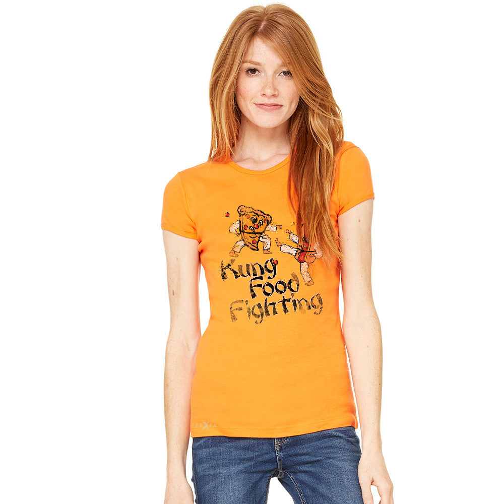 Kung Food Fighting Pizzas Kung Fu Women's T-shirt Funny Tee - Zexpa Apparel - 1