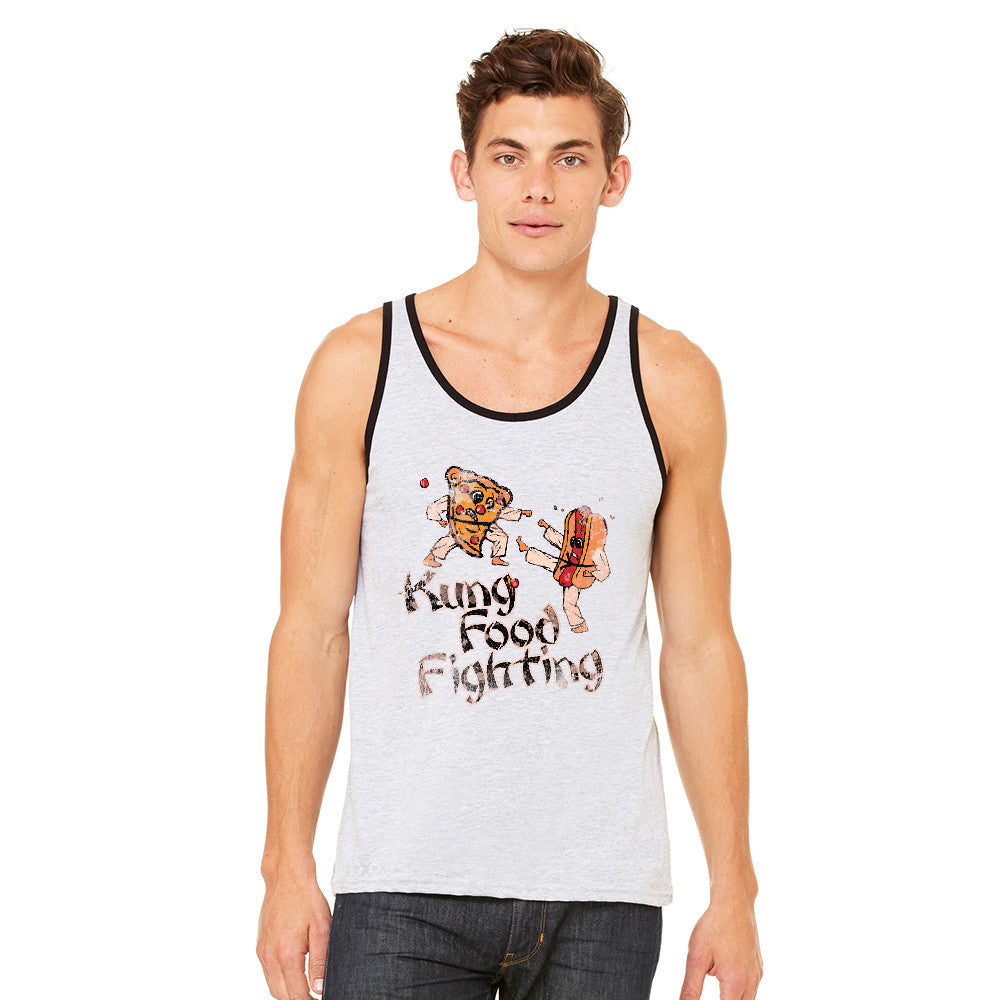 Kung Food Fighting Pizzas Kung Fu Men's Jersey Tank Funny Sleeveless - zexpaapparel - 1