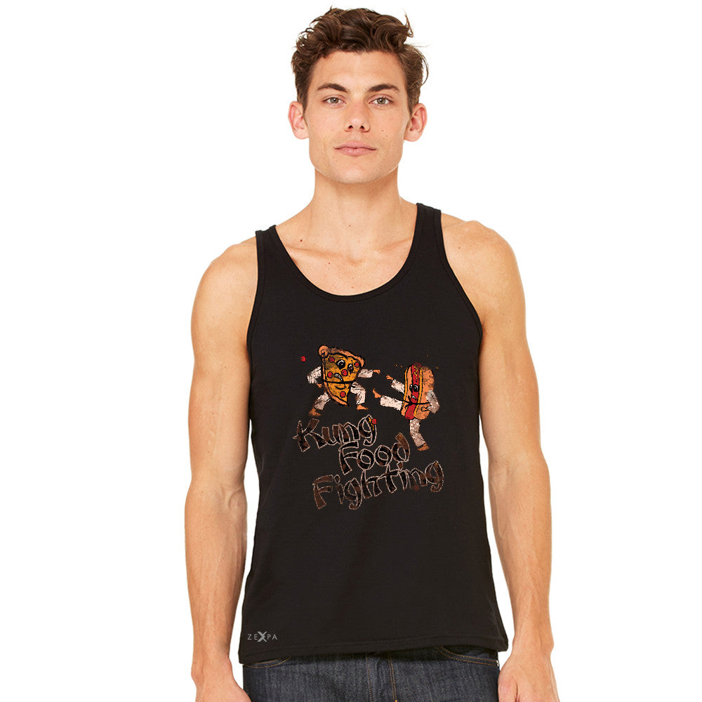 Kung Food Fighting Pizzas Kung Fu Men's Jersey Tank Funny Sleeveless - zexpaapparel - 2