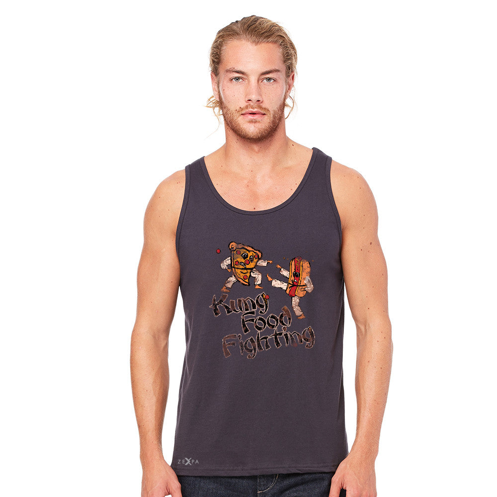 Kung Food Fighting Pizzas Kung Fu Men's Jersey Tank Funny Sleeveless - zexpaapparel - 5