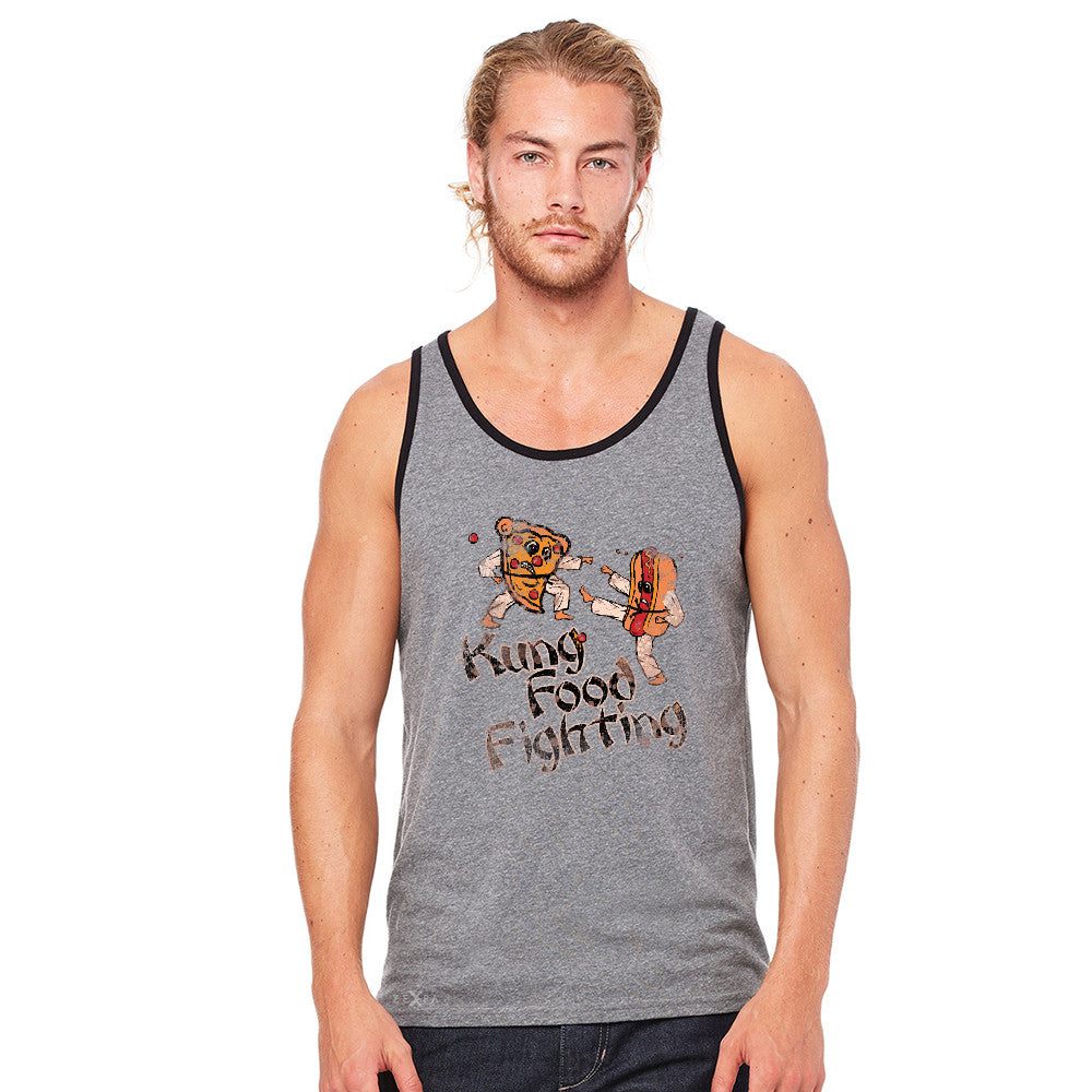 Kung Food Fighting Pizzas Kung Fu Men's Jersey Tank Funny Sleeveless - zexpaapparel - 6