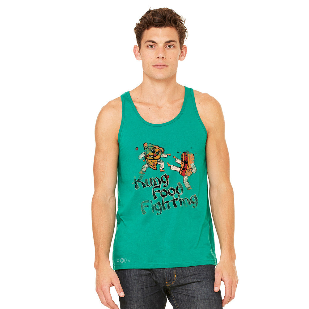 Kung Food Fighting Pizzas Kung Fu Men's Jersey Tank Funny Sleeveless - zexpaapparel - 7