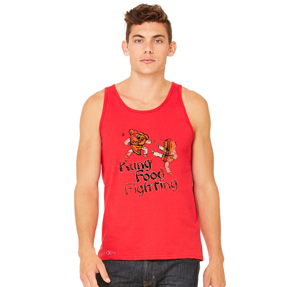 Kung Food Fighting Pizzas Kung Fu Men's Jersey Tank Funny Sleeveless - zexpaapparel - 8