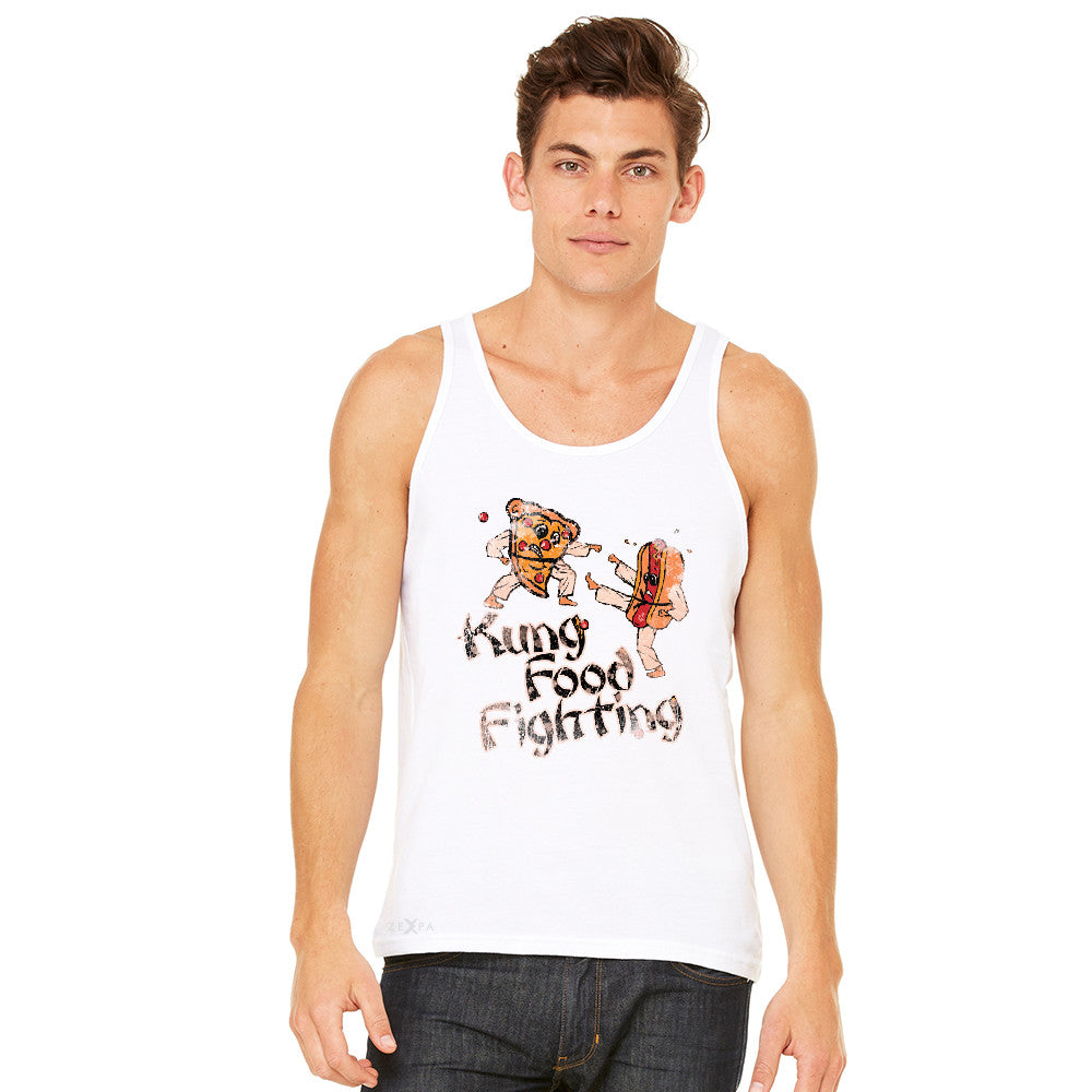 Kung Food Fighting Pizzas Kung Fu Men's Jersey Tank Funny Sleeveless - zexpaapparel - 11