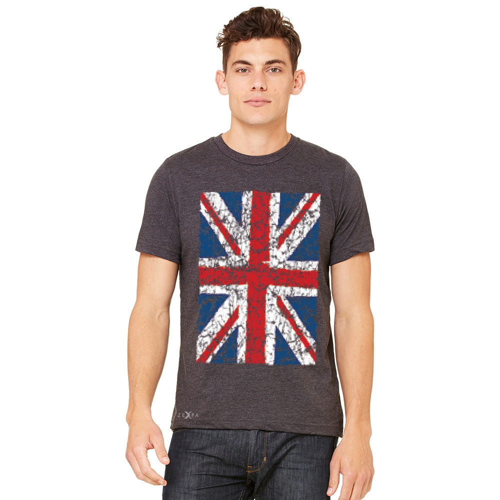 Distressed British Flag Great Britain Men's T-shirt Patriotic Tee - Zexpa Apparel Halloween Christmas Shirts